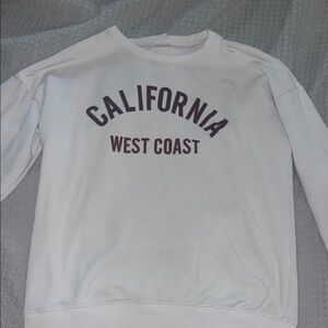 White Crewneck Sweatshirt California West Coast